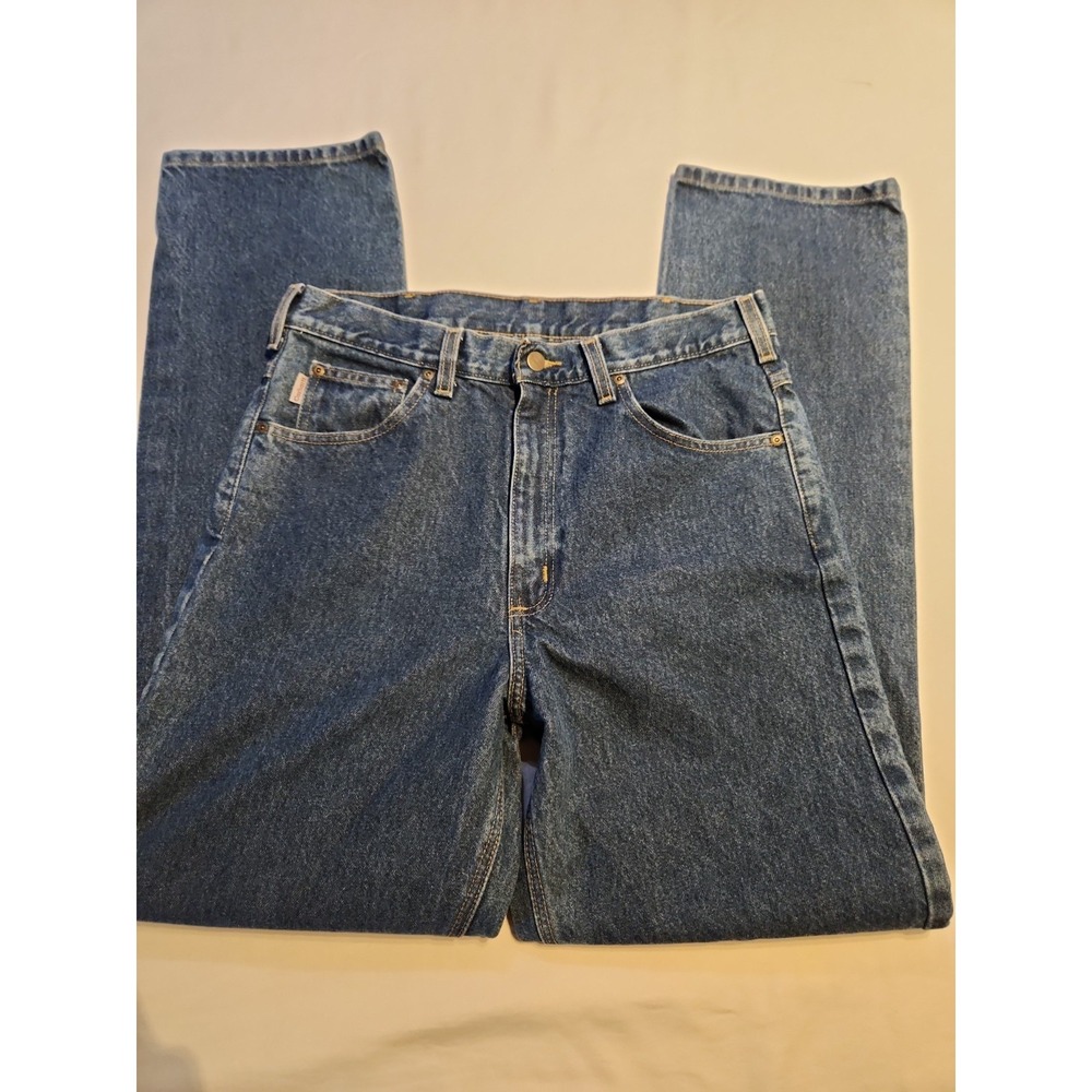 Carhartt B160 DST Mens Relaxed Fit Straight Leg Jeans Blue‎ Denim 34x34
